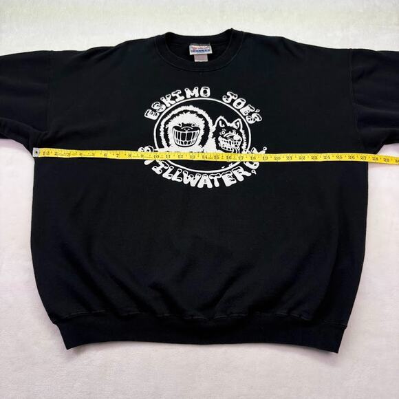 Eskimo Joe’s Stillwater OK Logo Black Pullover Sweatshirt Size XL Vintage 1995 - Picture 6 of 7